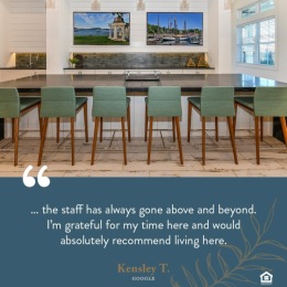 a bar with seating tv and review